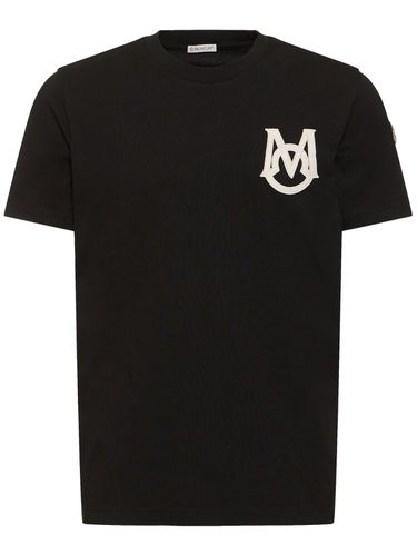 T-shirt In Jersey Di Cotone Con Logo - MONCLER - Modalova