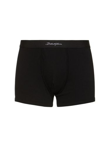 Calzoncillos Boxer De Algodón Jersey - DOLCE & GABBANA - Modalova