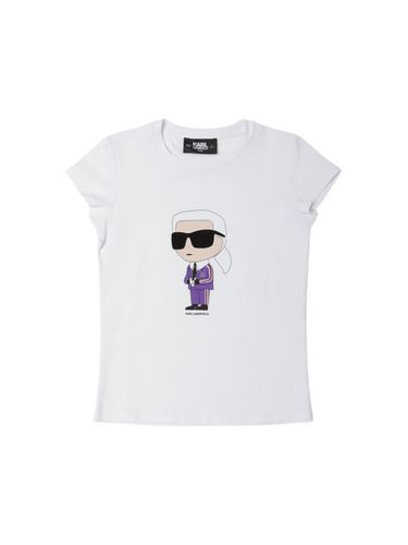 Camiseta De Jersey De Algodón Estampada - KARL LAGERFELD - Modalova