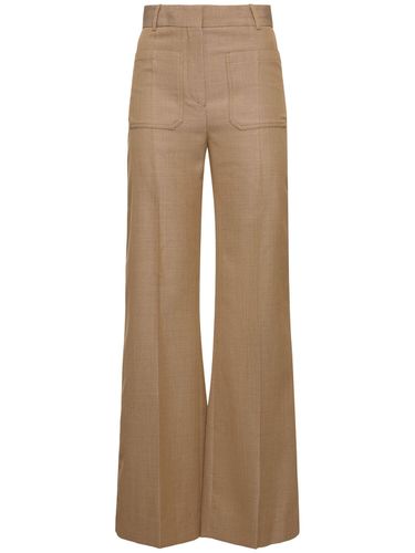 Alina Wool Blend Flared Pants - VICTORIA BECKHAM - Modalova