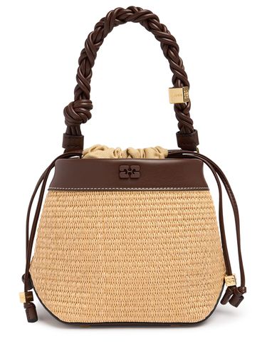 Bolso Pequeño Bou Bucket Efecto Rafia - GANNI - Modalova