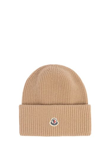 Cappello Beanie In Lana Vergine Tricot - MONCLER - Modalova