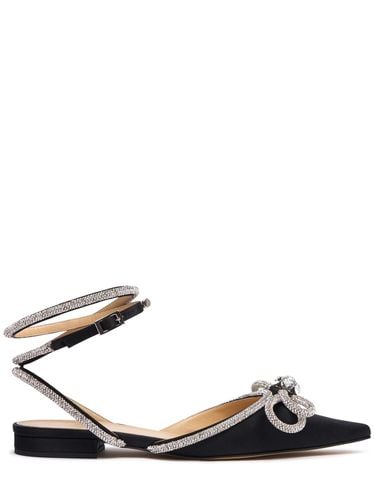 Mm Double Bow Satin Flats - MACH & MACH - Modalova