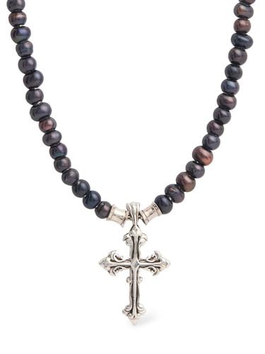 Pearl Necklace W/ Avelli Cross - EMANUELE BICOCCHI - Modalova