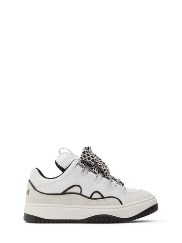 Sneakers De Piel Con Cordones - MSGM - Modalova