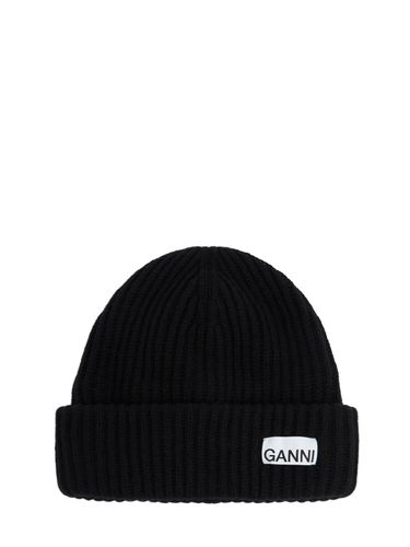 Cappello Beanie In Maglia Di Misto Lana A Costine - GANNI - Modalova