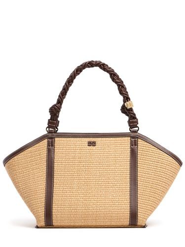 Medium Bou Raffia Effect Tote Bag - GANNI - Modalova