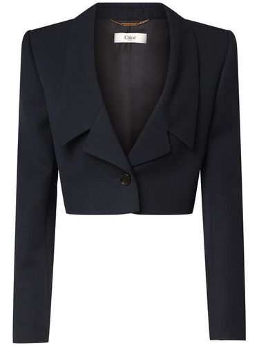 Blazer Cropped Sartoriale In Lana - CHLOÉ - Modalova