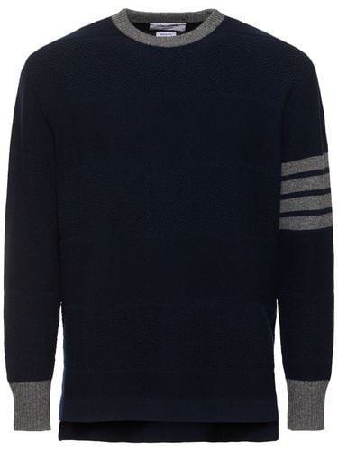 Strukturierter Pullover Mit Rugby-streifen - THOM BROWNE - Modalova