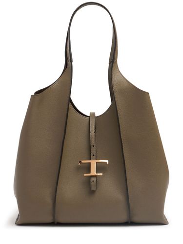 Medium Tote Aus Leder „shopping T“ - TOD'S - Modalova