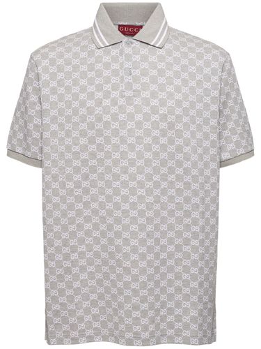 Polo De Algodón Piqué Con Jacquard - GUCCI - Modalova