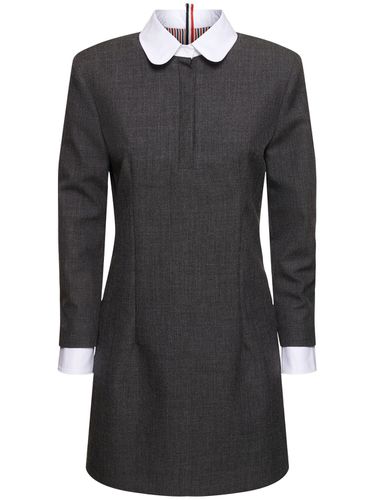 Vestido Corto De Lana Con Camisa - THOM BROWNE - Modalova