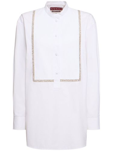 Camisa De Popelina De Algodón - GUCCI - Modalova