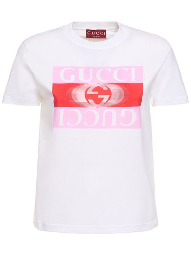 T-shirt New 70s In Jersey Di Cotone - GUCCI - Modalova