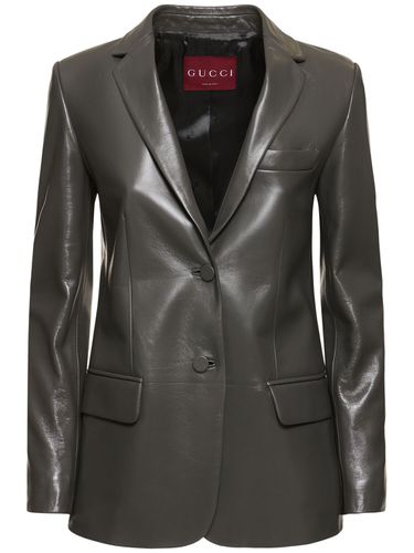 Chaqueta De Piel Brillante - GUCCI - Modalova