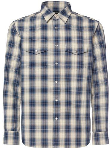 Camicia Military In Misto Cotone A Quadri - TOM FORD - Modalova