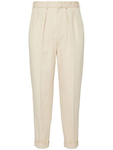 Bio-cotton Gabardine Double Pleat Pants - TOM FORD - Modalova