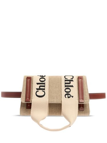 Woody Linen & Leather Belt Bag - CHLOÉ - Modalova