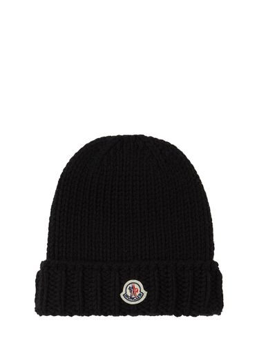 Logo Virgin Wool Beanie - MONCLER - Modalova