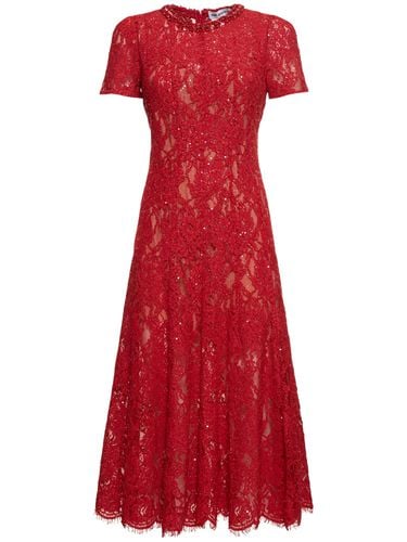 Sequined Lace Midi Dress - SELF-PORTRAIT - Modalova