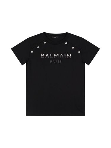 Camiseta De Jersey De Algodón Con Logo - BALMAIN - Modalova