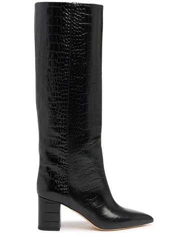 Mm Anja Croc Embossed Boots - PARIS TEXAS - Modalova