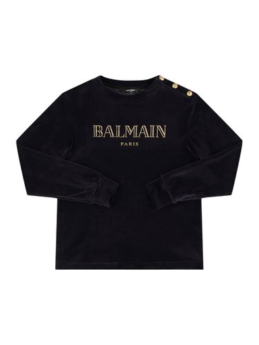 Sudadera De Terciopelo De Algodón - BALMAIN - Modalova