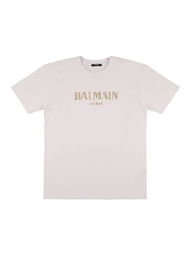 Camiseta De Jersey De Algodón Con Logo - BALMAIN - Modalova