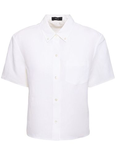 Boxy Fit Linen Shirt W/pocket - THEORY - Modalova