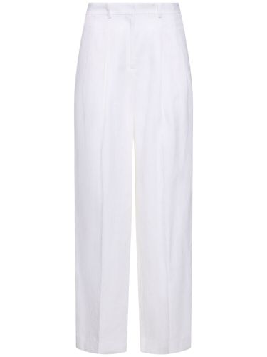 Pleated Linen Wide Pants - THEORY - Modalova