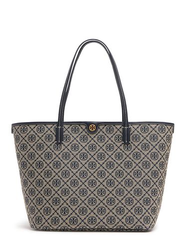 Bolso Tote T Monogram De Lona - TORY BURCH - Modalova