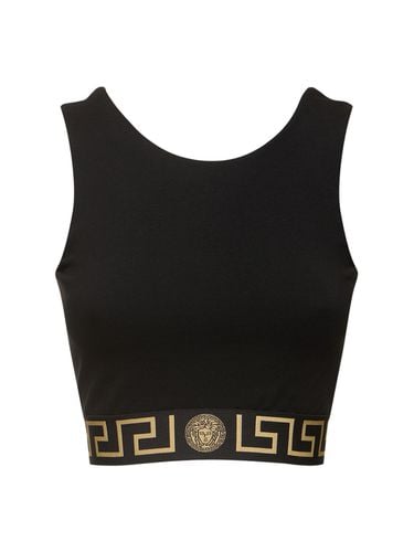 Bh-oberteil Aus Jersey Mit Logodruck - VERSACE - Modalova