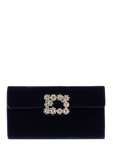 Clutch De Terciopelo Con Hebilla Decorada - ROGER VIVIER - Modalova