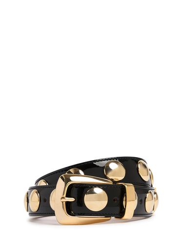 Cm Benny Patent Leather & Studs Belt - KHAITE - Modalova