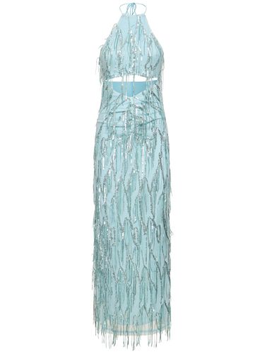 Embellished Halter Neck Maxi Dress - ROTATE - Modalova