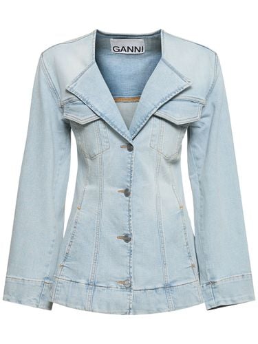 Blazer Aus Baumwolldenim - GANNI - Modalova