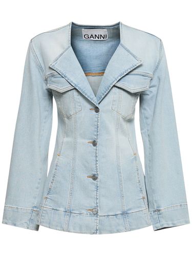 Blazer De Denim De Algodón - GANNI - Modalova