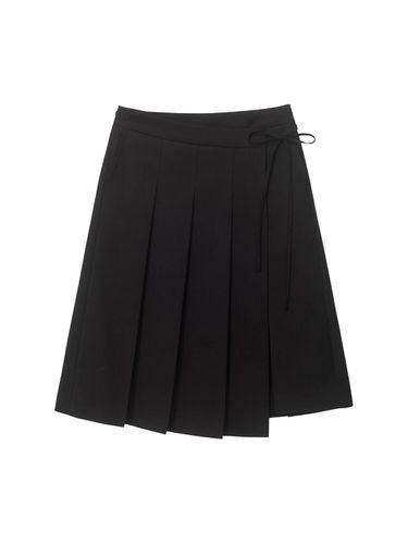 Ribbon Pleated Midi Skirt - DUNST - Modalova