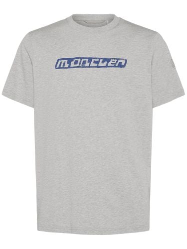 Camiseta De Algodón Con Logo - MONCLER - Modalova