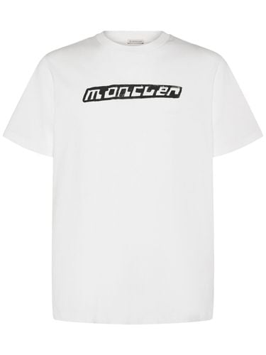 Camiseta De Algodón Con Logo - MONCLER - Modalova