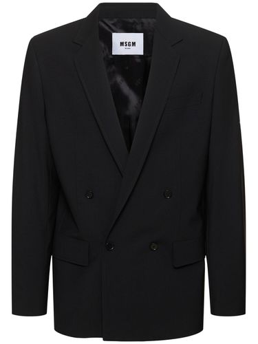 Solid Lightweight Wool Blend Blazer - MSGM - Modalova