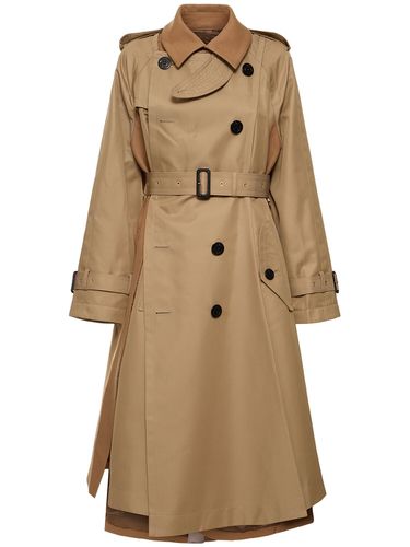 Trench Lungo In Gabardina - SACAI - Modalova