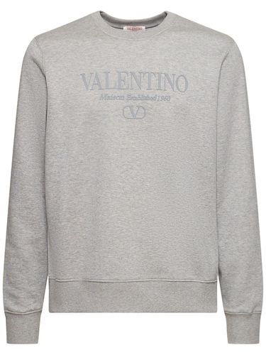 Felpa In Jersey Di Cotone Con Logo - VALENTINO - Modalova