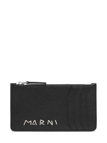 Zipped Leather Card Case - MARNI - Modalova