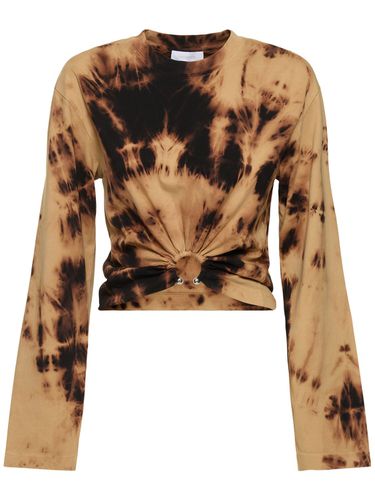 Printed Cotton Jersey Draped Top - RABANNE - Modalova