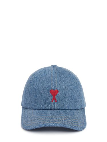 Gorra De Denim De Algodón - AMI PARIS - Modalova