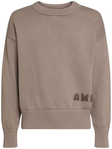 Ami Cotton & Wool Crewneck Sweater - AMI PARIS - Modalova