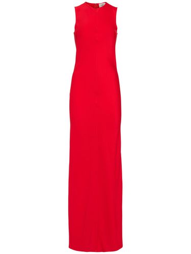 Viscose Blend Crepe Long Dress - AMI PARIS - Modalova