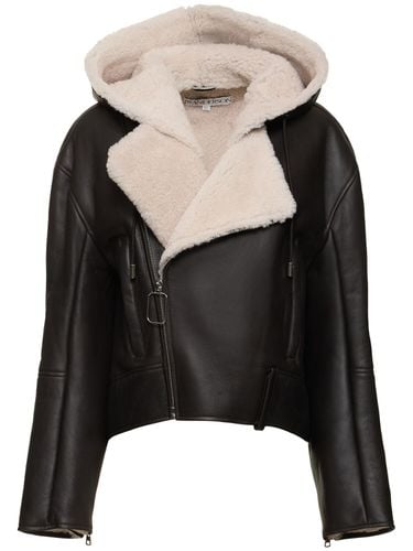 Chaqueta Biker De Shearling Con Capucha - JW ANDERSON - Modalova