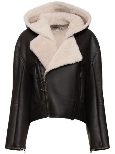 Shearling Biker Jacket W/hood - JW ANDERSON - Modalova